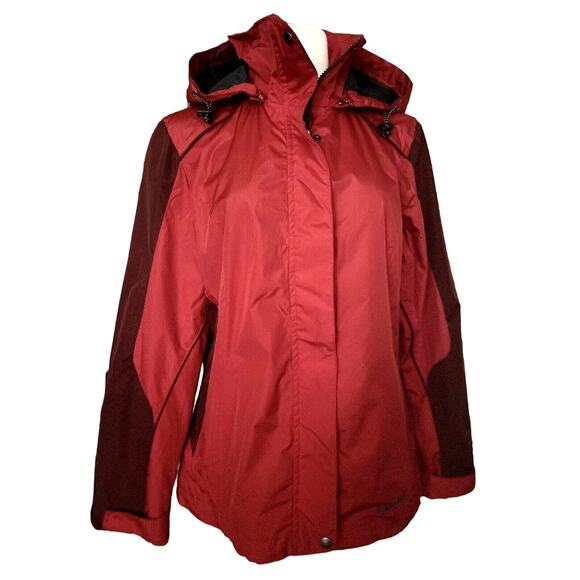 ZERMATT Red Jacket Shell w/Detachable Hood Ladies sz M - Picture 1 of 9